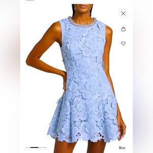Self-portrait crystal embellished floral lace mini dresss! 🥰